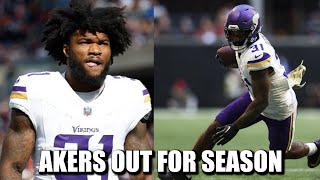 Vikings RB Cam Akers Out for Season with Torn Achilles [upl. by Acirret]