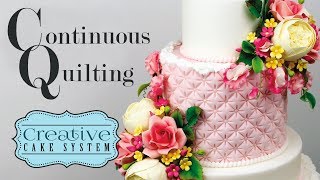 Make Seamless Continuous Quilting For Cakes  Creative Cake System [upl. by Krakow]