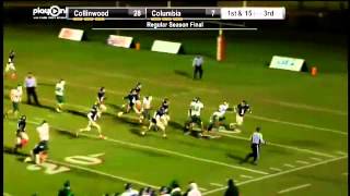 4 RB Peyton Risner of Collinwood w 20yd TD run vs Columbia Acad [upl. by Ecirahs]