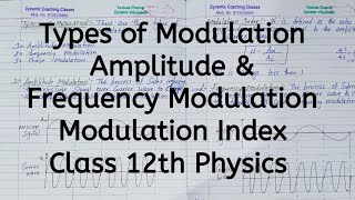 Types of Modulation Amplitude and Frequency Modulation Modulation Index Chapter 15 Communication [upl. by Otrevogir]