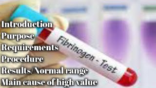 Plasma fibrinogen blood test blood coagulation profile lecture 6 [upl. by Nastassia]