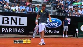 Nadal vs Gulbis  Masters Rome 2013 R3  strange 1st set  tennis only [upl. by Adnilg46]