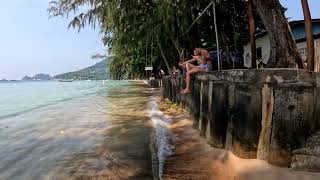 Sairee beach walk Koh Tao Thailand [upl. by Hcirdla]