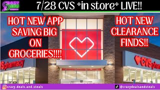 728 CVS in store LIVE AMAZING NEW CLEARANCE  NEW APP TO SAVE BIG 💰 ON GROCERIES 728 CVS HAUL [upl. by Odirfliw]