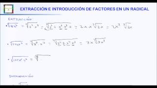 EXTRACCIÓN E INTRODUCCIÓN DE FACTORES EN UN RADICAL HD [upl. by Anesusa867]