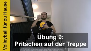 Volleyball für zu Hause  Übung 9 Pritschen auf der Treppe [upl. by Anirtek]