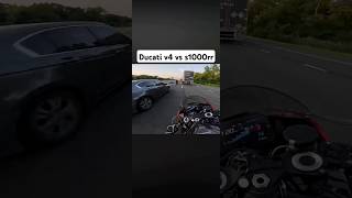 Ducati Panigale v4 vs Bmw s1000rr Top Speed Faceoffshorts [upl. by Opaline]