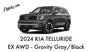 2024 Kia Telluride EX AWD Gravity GrayBlack Interior  8 Passenger [upl. by Cacilie]