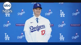 New Los Angeles Dodgers pitcher Shohei Ohtani shatters MLB salary record [upl. by Darryn]