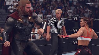 Ronda Rousey vs Thor  WWE 2K24  Full Match [upl. by Enyledam]