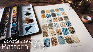 Watercolour and Pen  Painting a Pattern Grid [upl. by Cliff]