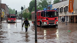 Saarland Unwetter sorgen für heftige Überschwemmungen [upl. by Yoc]