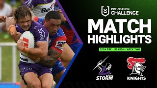 NRL Preseason 2024  Storm v Knights  Match Highlights [upl. by Bible]