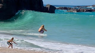 Attempting to Skimboard Waimea Shorebreak [upl. by Kimitri]