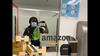 AMAZON SEASONAL Day 1 Training and working as a sortation associate amp VLOG [upl. by Block878]