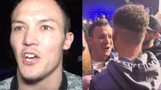 JOSH WARRINGTON GOES OFF ON LEIGH WOOD AFTER HEATED FACEOFF IN MANCHESTER WANTS REMATCH [upl. by Francoise374]