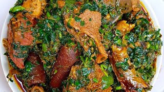 AUTHENTIC NIGERIAN AFANG SOUP THE BEST FOR FUFU [upl. by Finbur]