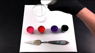 Acrylic pouring  Big Cells in Red and Blue [upl. by Crofton]