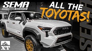 Every Toyota Truck at SEMA 2023  New 2024 Tacoma Tundra and 4Runners [upl. by Vatsug]