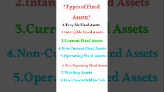 Types of fixed assets 😊 ytshorts accounts accounting [upl. by Etnoek207]