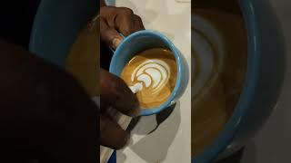 making latte coffee latte art coffee artist coffeelover ✌️😎🔥 [upl. by Aihsekel]