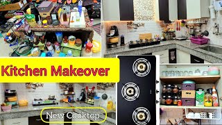 Kitchen Deep Cleaning and Orgazationmakeover with meesho productselica cooktopkitchen makeover [upl. by Araj]