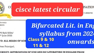 cisce latest circular Bifurcated Literature in English syllabus for ICSE and ISC from 2024  icse [upl. by Slohcin80]