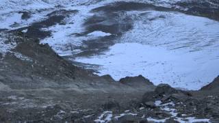 Stones in the Grand Couloir Gouter route Aug 2015 [upl. by Annoed]