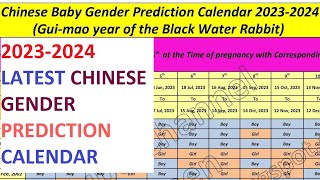 20232024 Latest Chinese Baby Gender Prediction Calendar  Chinese Calendar Gender [upl. by Portingale338]