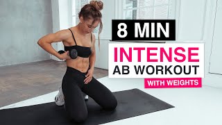 8 MIN INTENSE AB WORKOUT With Weights [upl. by Notyarb]