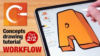 How to draw with Concepts app Workflow part 22 [upl. by Aiyekal238]