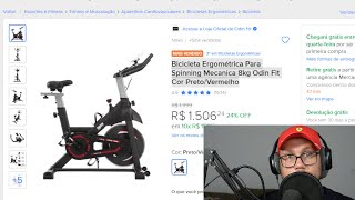 Bicicleta Ergométrica Para Spinning Mecanica 8kg Odin Fit Cor PretoVermelh [upl. by Drol]