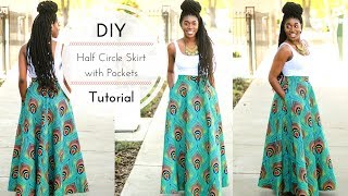 DIY Half Circle Skirt with Pockets Part 3 [upl. by Lehcor25]