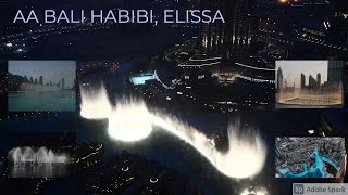 Dubai Fountain Aa Bali Habibi Elissa [upl. by Cleave]