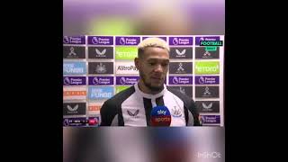 Joelinton and Longstaff interview Newcastle vs Manchester United [upl. by Diandre]