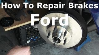 How To Repair Brakes Rotors And Bearings Ford Ranger Cómo reparar Frenos rotores y [upl. by Sebbie851]