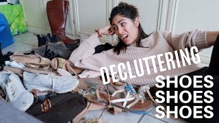 DECLUTTER with me  PART 2 SHOES EVERY pair of shoe I own [upl. by Lashondra511]