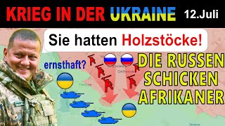 12JULI VIDEOAUFNAHME  AFRIKANISCHER SOLDAT KÄMPFT MIT HOLZSTOCK gegen Ukrainer  UkraineKrieg [upl. by Doscher]