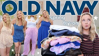 old navy SPRING tryon 💐 i went back for ALL of the spring goodies size XL [upl. by Neve]