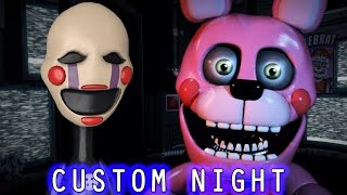 THE PUPPET PLAYS Sister Location Custom Night  NEW ANIMATRONICS AND CHALLENGES [upl. by Zack181]