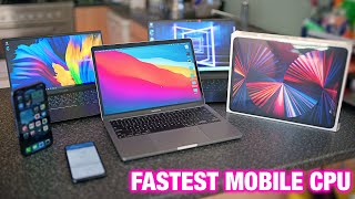 Fastest Mobile CPU iPad Pro M1 Vs M1 Macs AMD 5800U Intel 11th Gen iPhone A14 SnapDragon 888 [upl. by Judy245]