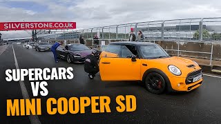 Hunting Supercars at Silverstone in our Mini Cooper SD VERY WET [upl. by Butterfield911]