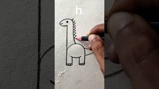 How to draw dinosaur with H [upl. by Nnylarat152]