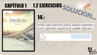 Escribir una cantidad radical en exponencialviceversaSol Ejer14 Sección12 Cap1 Precalculo JSt [upl. by Ahcsas]