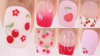 SpringSummer nail art designs 2024  best nail art compilation cherry inspired fruit nails [upl. by Uamak]