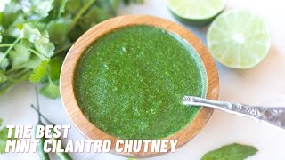 The Best Mint Cilantro Chutney Indian Green Sauce [upl. by Ytima]