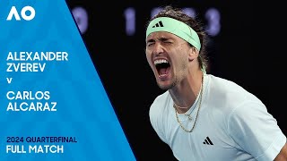 Alexander Zverev v Carlos Alcaraz Full Match  Australian Open 2024 Quarterfinal [upl. by Bolanger]