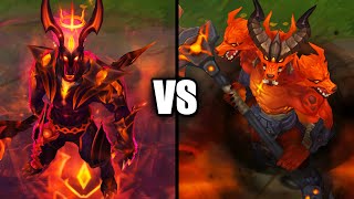 Nasus Lunar Guardian VS Infernal Nasus Skin Comparison Wildrift [upl. by Welcher]