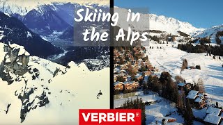 Skiing in the Swiss Alps  Verbier  Bruson 4k HD  GoPro 5 amp DJI Mavic [upl. by Groeg]