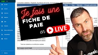 Je fais une FICHE DE PAIE en Live avec le LOGICIEL Sage SBCP Cest Rapide et Facile 🏎 [upl. by Korey]